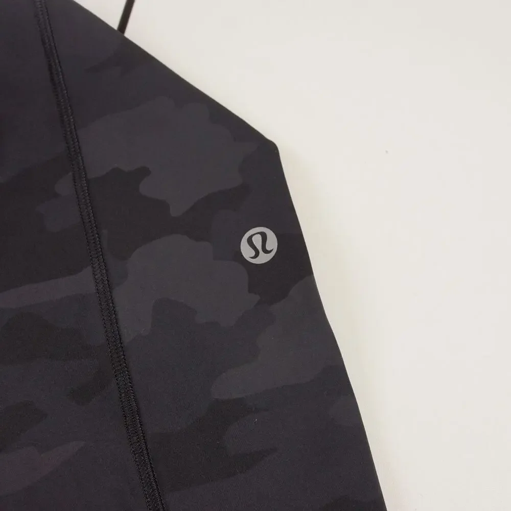 Lululemon Fast and Free High Rise Camo Black Crop 23